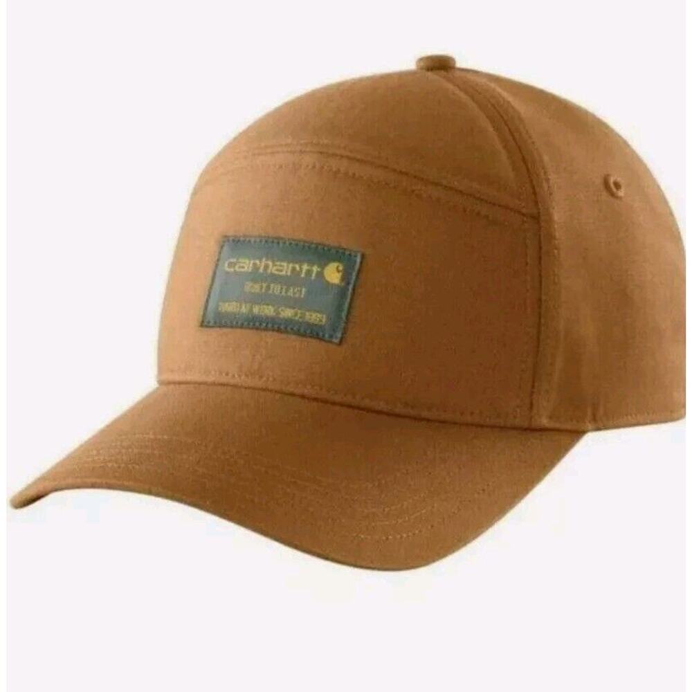 🧢 Carhartt Brown Canvas Hat Cap Built To Last Logo Rare! Style# 10041